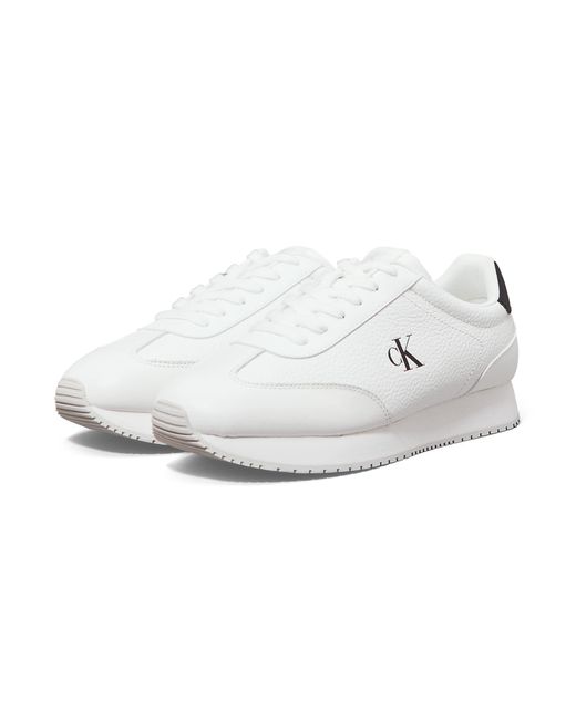 Calvin Klein – leder-sneaker in White für Herren