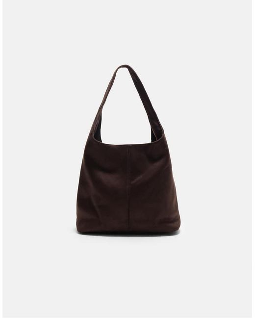 Stradivarius White Faux Suede Shoulder Bag