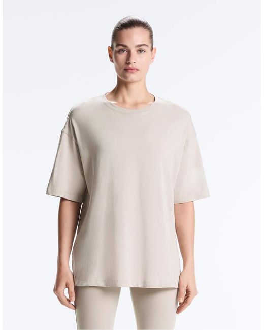 Oysho White Short Sleeve Cotton Blend T-Shirt