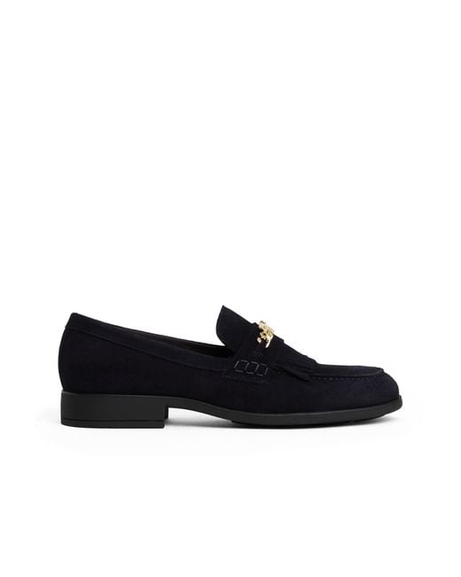 Tommy Hilfiger Black Chain Suede Loafers