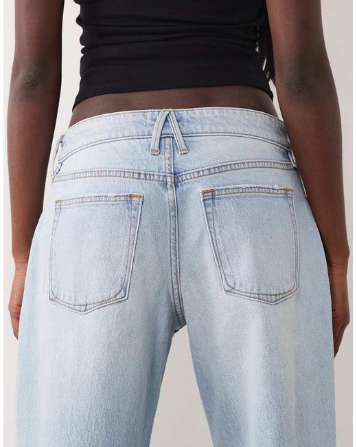 GOOD AMERICAN Blue Low Waist baggy Fit Rip Jeans