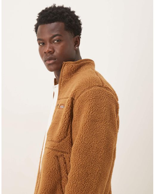 Dickies – mount hope – fleece-jacke in Brown für Herren