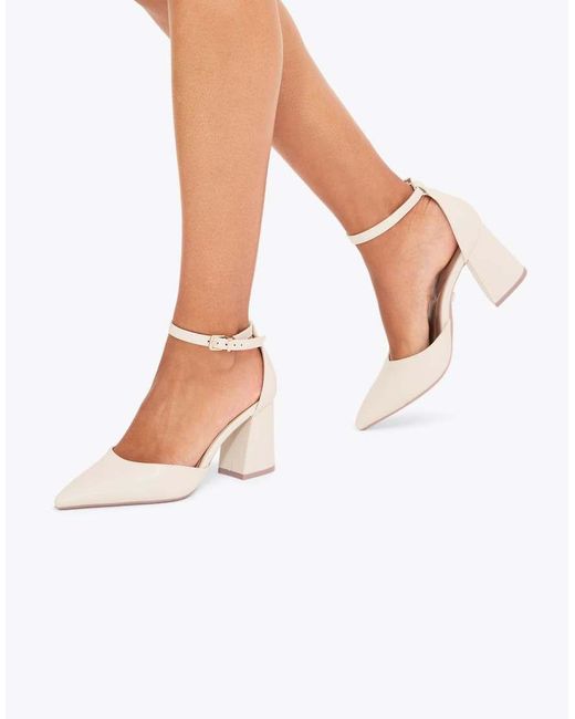 Carvela Kurt Geiger White Refined Court Wide Fit Heeled Shoes