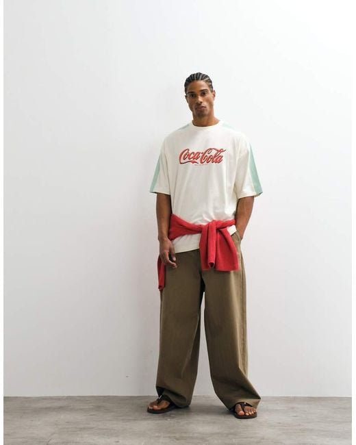 ASOS White Oversized Tee With Coca Cola Print for men