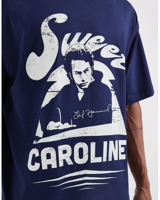 ASOS Blue Oversized Tee With Neil Diamond Sweet Caroline Print