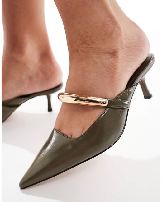 ALDO White Kalidda Pointed Toe Heeled Mule Sandal