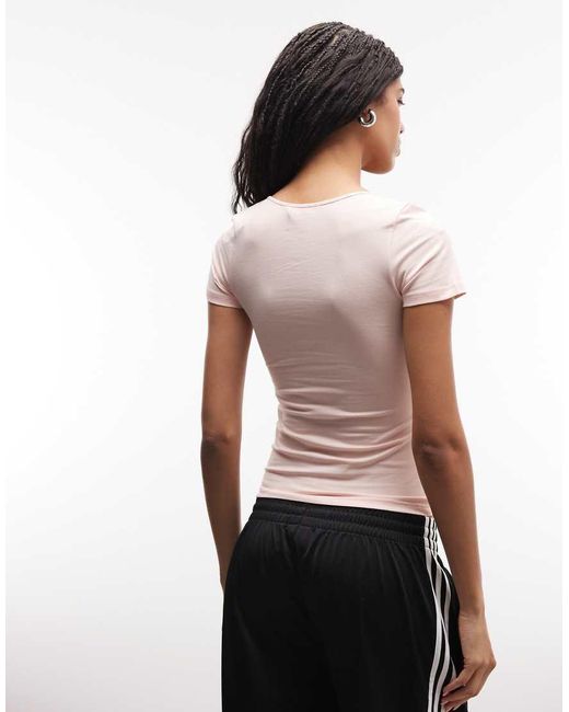 Monki Natural V-neck T-shirt
