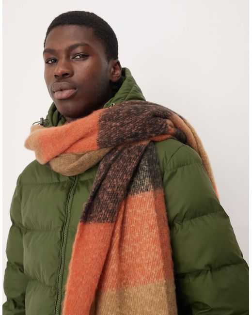 ASOS – gewebter oversize-schal mit karomuster in Green für Herren