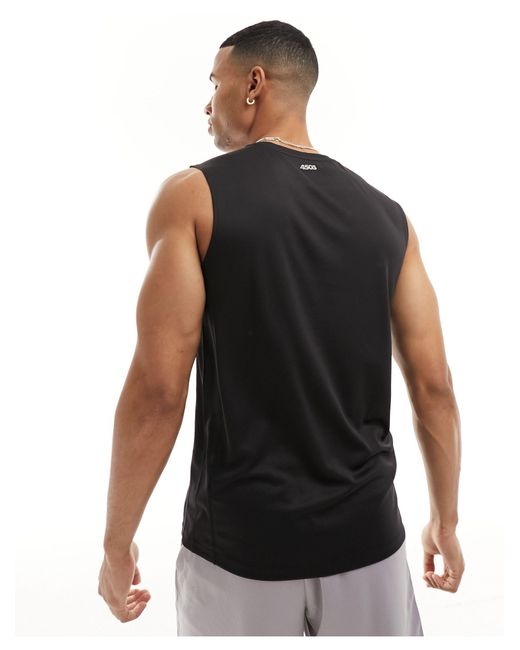 ASOS 4505 Black Icon Training Sleeveless T-shirt With Quick Dry for men