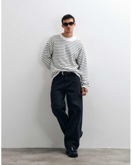 Weekday White Oversized Jumper for men