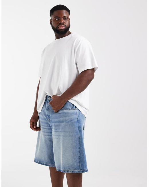 ASOS Losse Denim Jort in het Blue voor heren