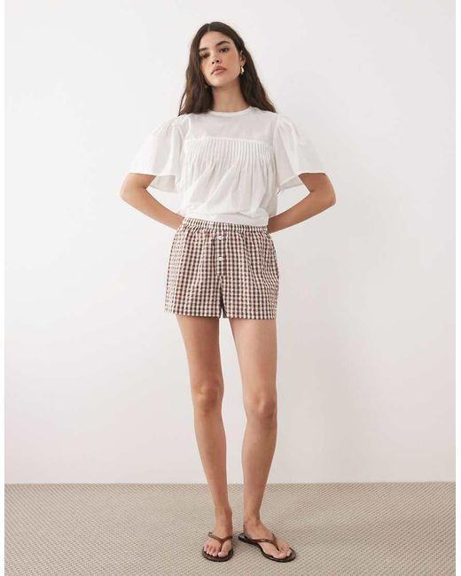 Wednesday's Girl White Wednesdays Girl Co-Ord Button Detail Short