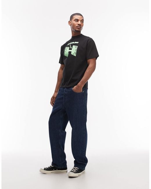 No Problemo Black 100% Cotton T-Shirt With Wormhole Front Graphic for men