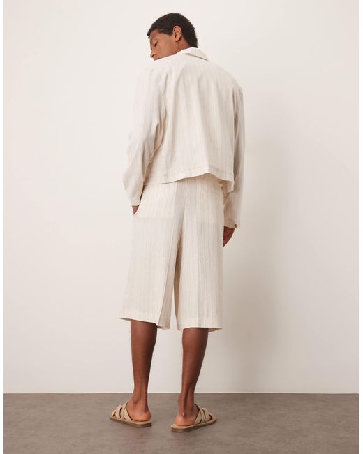 Bermuda oversize en lin mélangé - taupe ASOS pour homme en coloris Natural