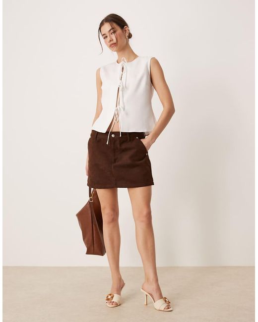 Glamorous White Tie Front Top