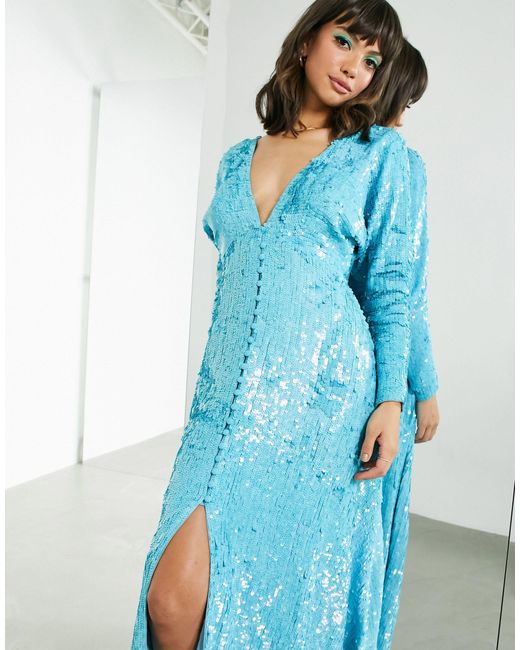 button through midi tea dress