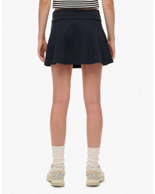 Superdry Blue Athletic Essentials Fold Over Skirt