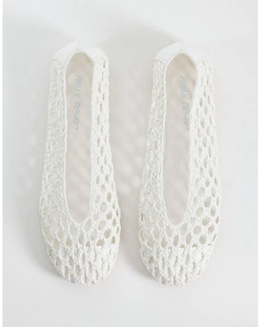 Public Desire Natural Rhodes Woven Ballet Flats