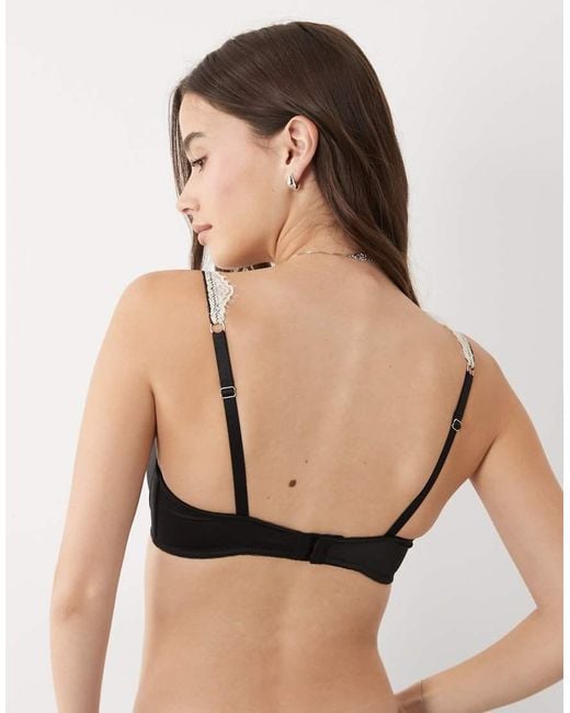 ASOS Black Fuller Bust Delilah Satin High Apex Underwire