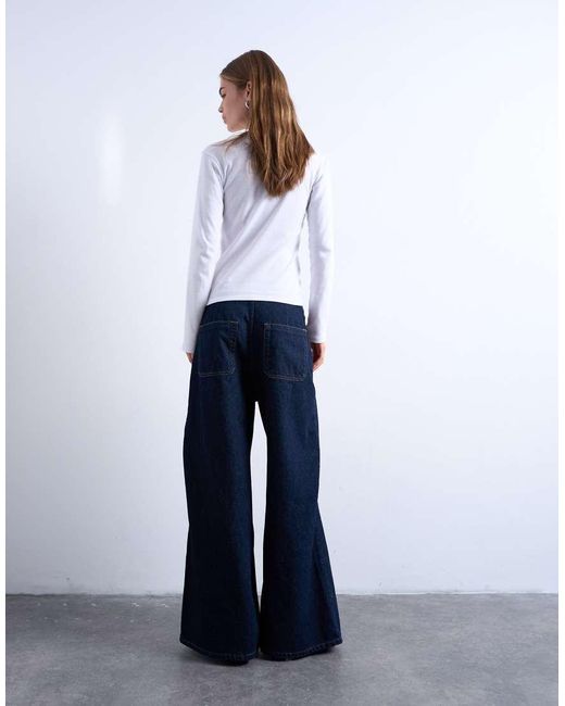 TOPSHOP White Deep Pleated Tie Front Jean