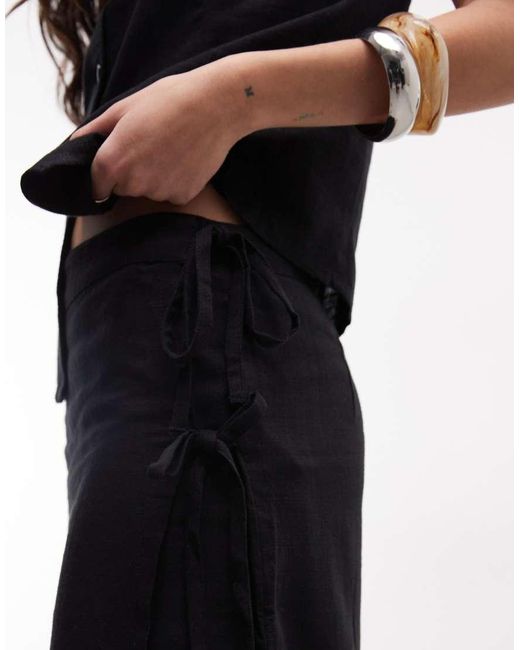 Noisy May White Linen Mix Wrap Around Tie Side Mini Skirt Co-ord