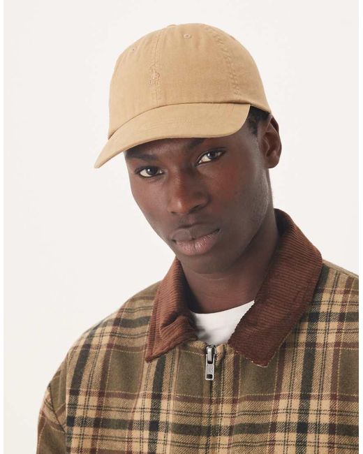 Polo Ralph Lauren Chino-Baseballpet Met Groot Ton-Sur-Ton Logo in het Brown voor heren