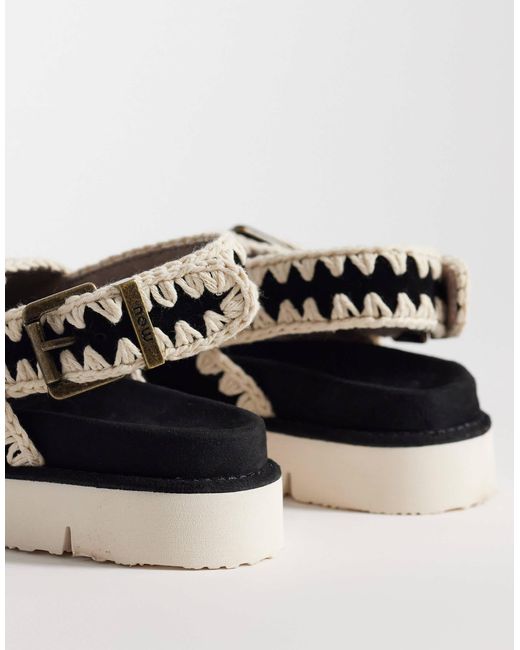 Mou Black Two Buckle Backstrap Sandals