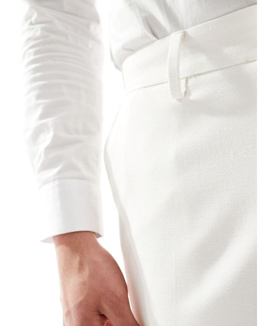 ASOS – schmal geschnittene anzughose in White für Herren