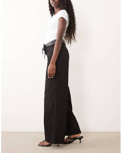 Jdy White Scarf Detail Wide Leg Jeans