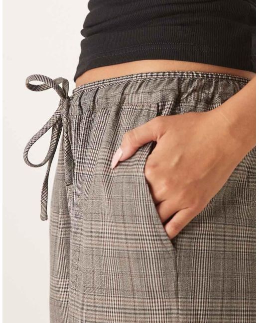 Threadbare Natural Straight Leg Plaid Pants