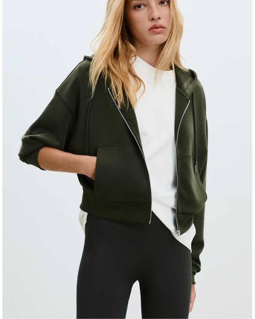 Stradivarius Black Hooded Jacket