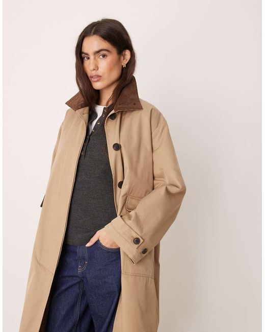 JJXX Natural Trench Coat With Contrast Collar