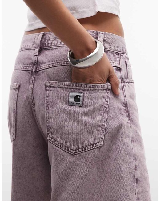 Carhartt Purple Brandon Loose Fit Denim Shorts