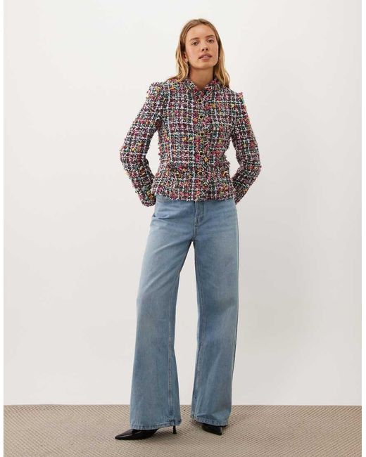 Sister Jane Red Ara Tweed High Collar Jacket