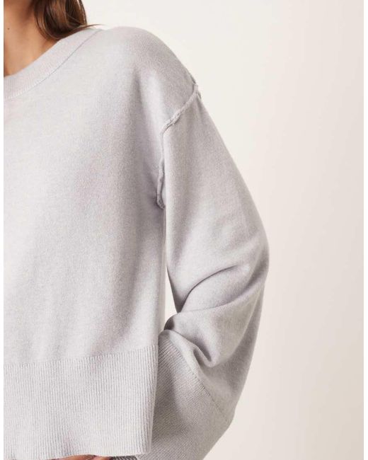 Gina Tricot White Co-ord Long Sleeve Crew Neck Fine Knit Jumper