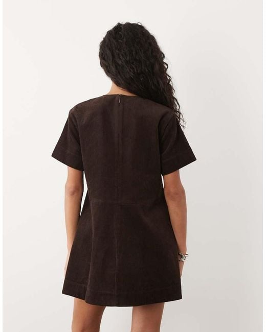 ASOS Black Mini Cord T-Shirt Dress