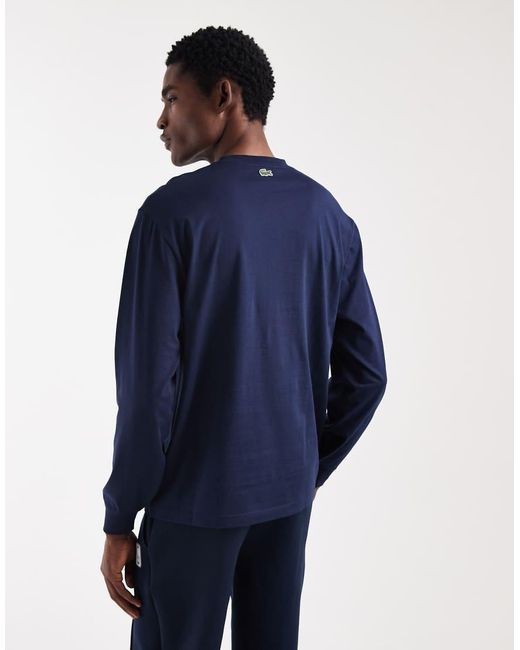 Lacoste Blue Long Sleeve Logo T-Shirt for men