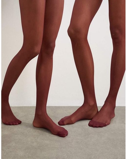 TOPSHOP Brown 2pk 15 Denier Tights