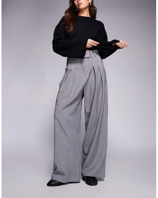 River Island Purple Tailored Wide Leg Trouser