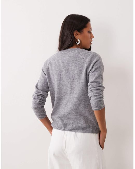ASOS Gray Basic-pullover mit rundhalsausschnitt