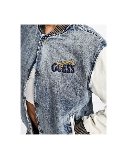 Guess denim sales bomber jacket