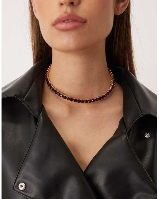 Mango Black Diamante Choker