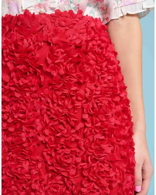 Minifalda roja con diseño floral texturizado Sister Jane de color Red