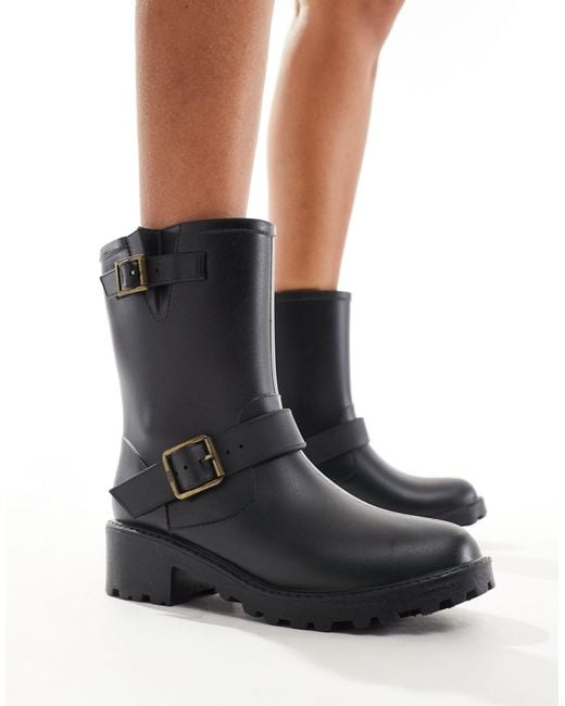 Glamorous White Biker Wellies