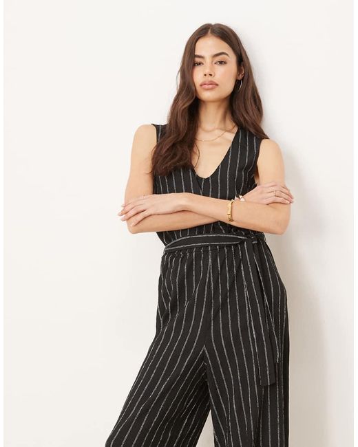 JDY Tall Black Tie Waist Jumpsuit