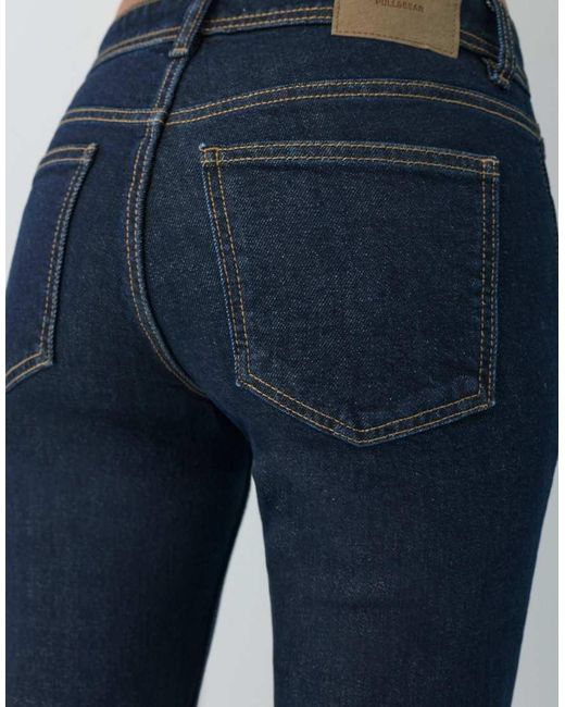 Pull&Bear Blue Low-Rise Boot-Cut Jeans