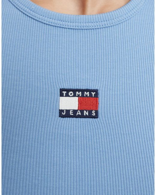 T-shirt côtelé slim à écusson - pastel Tommy Hilfiger en coloris Blue