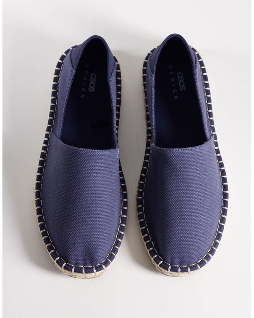 ASOS – step down – espadrilles aus canvas in Blue für Herren