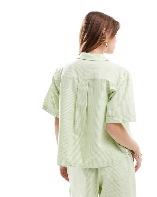 JJXX Green Co-ord Oversized Cropped Shirt