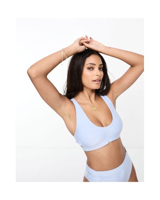 Nike White Icon Cutout Bikini Top